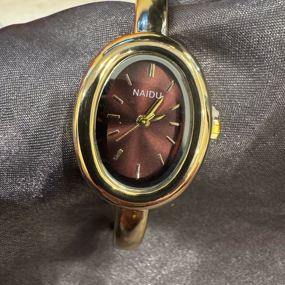 Gold and Brown Women's Watch